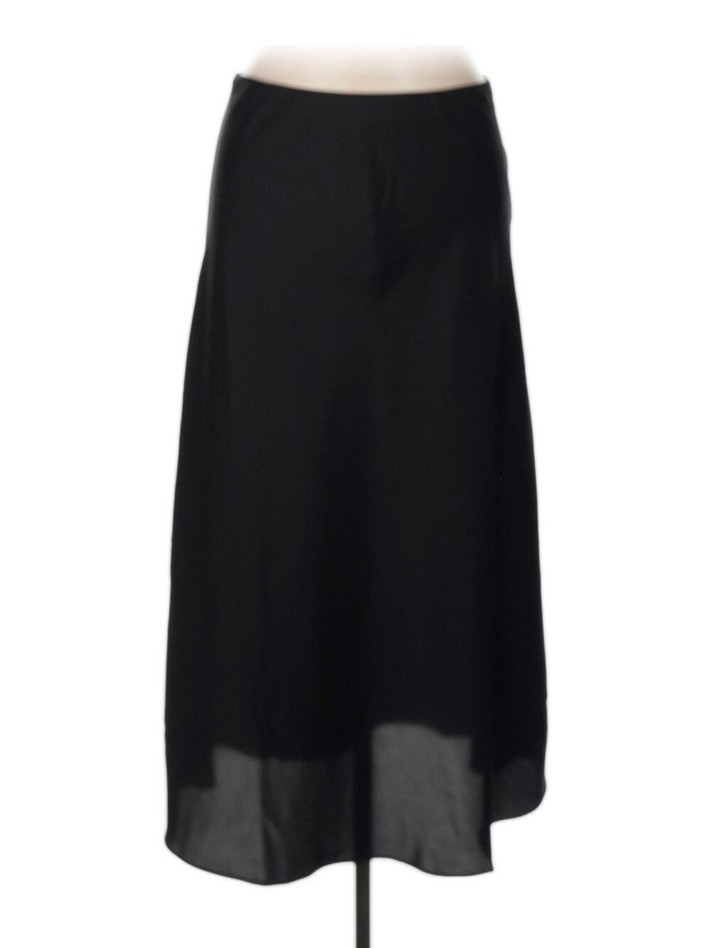 NWT J.Crew Gwyneth Chiffon Flounce Hem Midi Skirt Black Sz. M